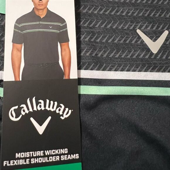 CALLAWAY Opti-Dry Men’s Golf Shirt Black Size XL NWT Stretch Polo Collar New - Picture 7 of 10
